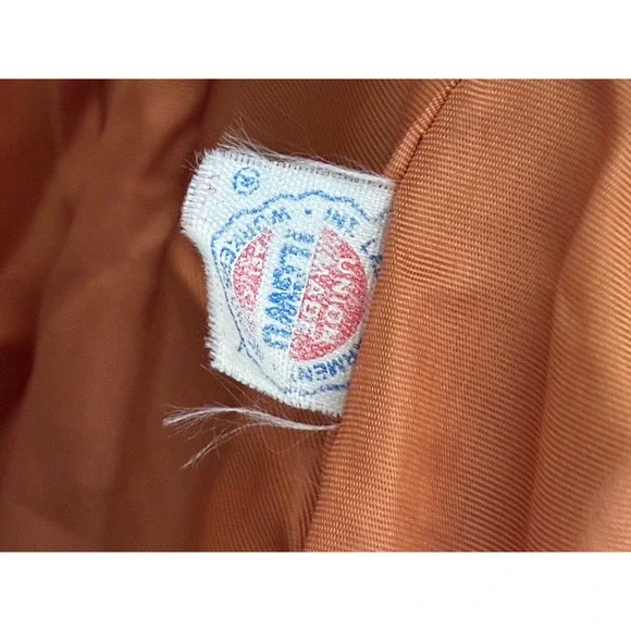 Vintage Montgomery Ward Camel Wool Pea Coat Double Breasted Orange Lining ILGWU - Picture 13 of 16